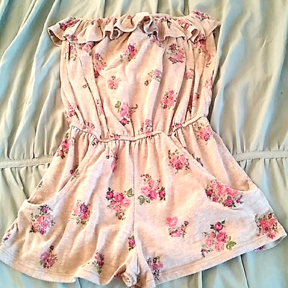 Kiva Strapless Floral Romper XS